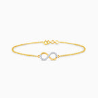 Pure Gold Infinity Bracelet with Dual Stones