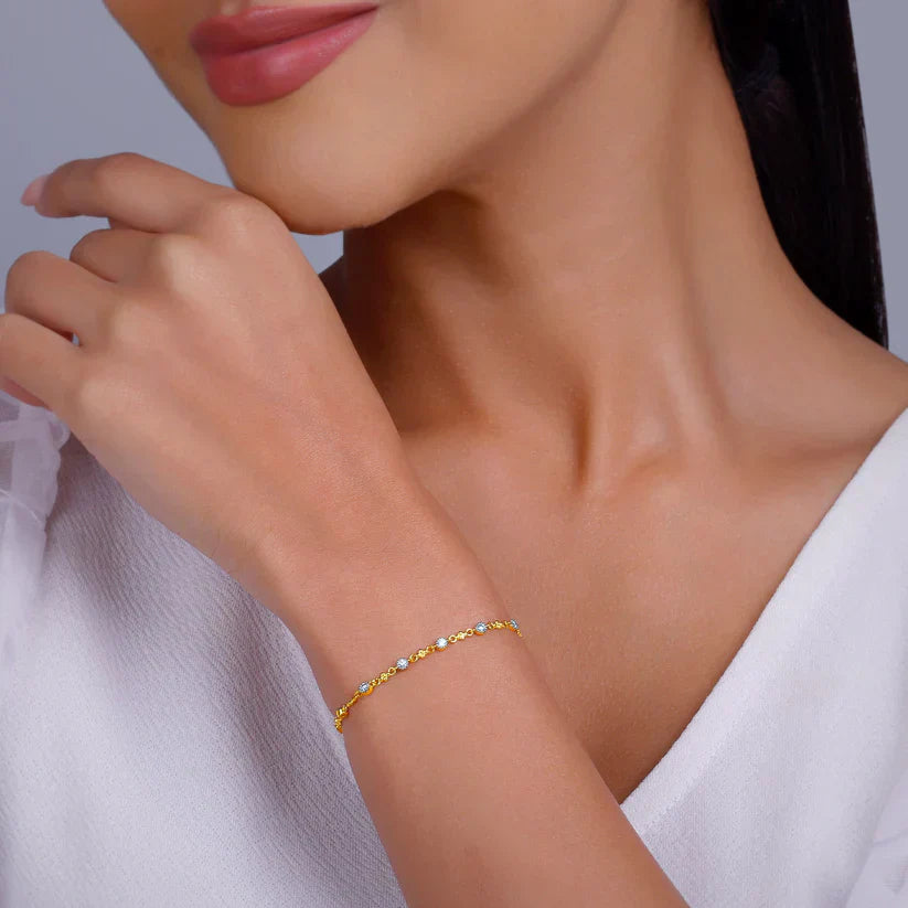 Celestial Diamond Bracelet in Luxe Gold Finish